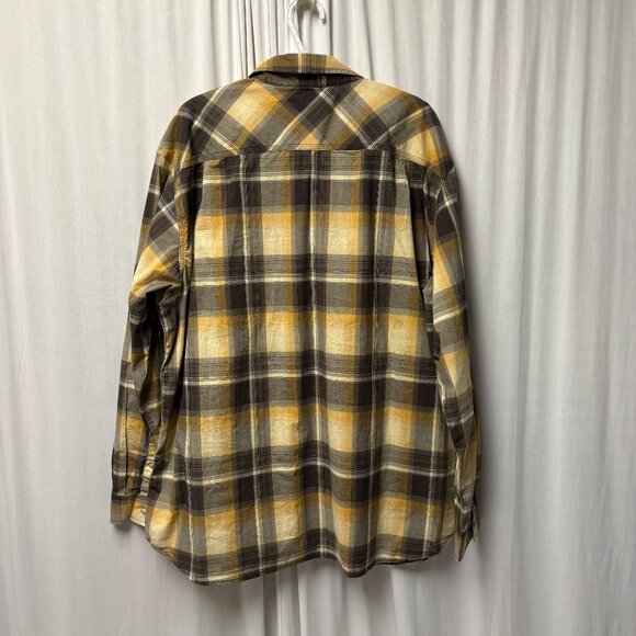 Carhartt Relaxed Fit Plaid Shirt Mens Size 2XL Brown Yellow Long Sleeve Fall - Picture 3 of 11